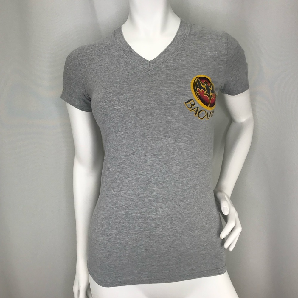 Bacardi Small Sexy Fitted Bodycon Vneck T-shirt